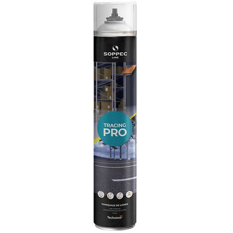 Soppec – Peinture de marquage au sol 750ml – Spray précis pour marquage rapide – Résistance à l’encrassement – Sèche au toucher en 11 minutes