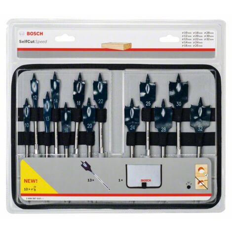 Bosch – Mèche plate SelfCut Speed 10 - 32 mm pour bois tendre et panneaux agglomérés – Tige hexagonale 1/4' – 2608900336