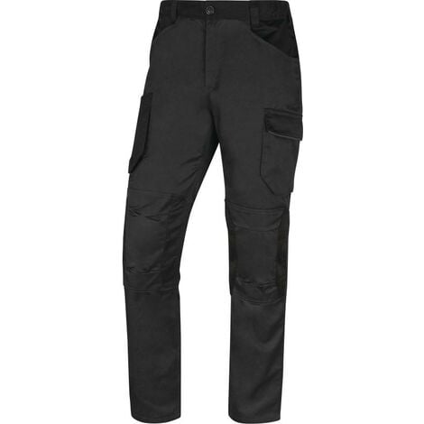 Pantalon de travail multipoches à genouillères Gris/Noir