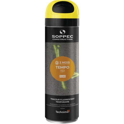 Bombe peinture temporaire Tempo TP 500ml jaune SOPPEC 141617O