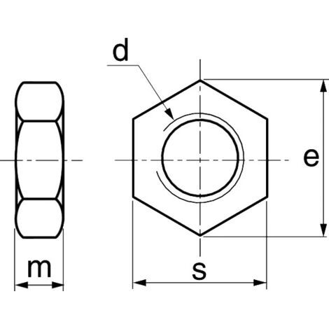Ecrou bas hexagonal - Filetage métrique pas fin - Inox A2 M20 - Pas 150 - Boîte de 25