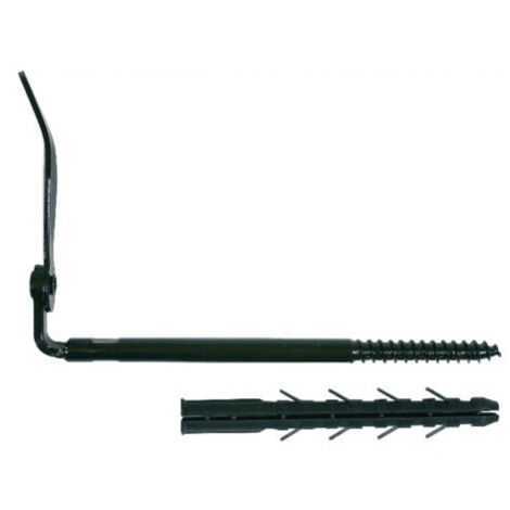 Ing Fixations – Arrêt de volet pour matériaux creux 225 mm – Finition cataphorèse noire – Fixation rapide pour parpaing et brique – Sécurise vos volets battants - A070160