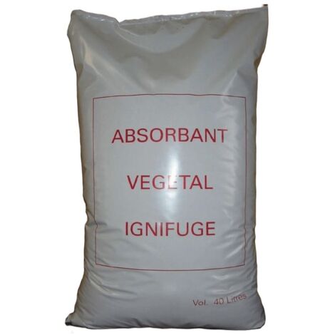 Sac absorbant végétal 40L – F800002 – Ignifugé, non-glissant, léger – Pouvoir absorbant élevé pour hydrocarbures et huiles