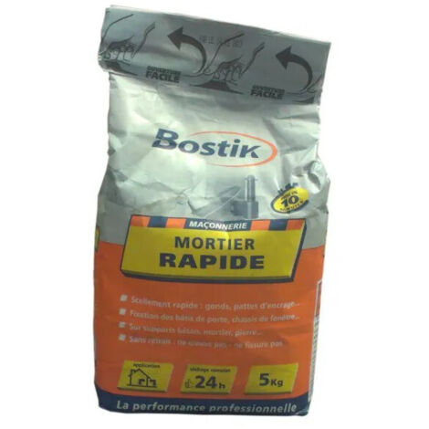 Mortier rapide 5kg – Prise rapide 10 mn – Pour scellement intérieur et extérieur – Fixation bâtis de porte et châssis de fenêtre – Serrurerie-Boutique