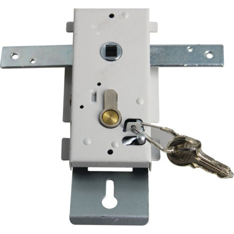 Serrure multipoints 872120 – Acier galvanisé pré-peint blanc – Cylindre sécurité avec blocages latéraux – Compatible portes Hörmann (1/3)