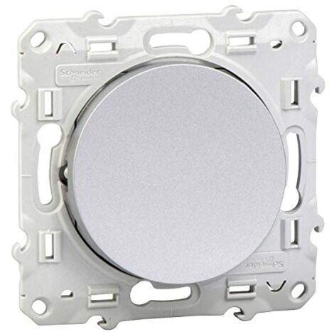 Schneider Electric – Bouton poussoir encastré aluminium 71x71mm – Fixation par vis – 10A 250V – Compatible conducteurs 1,5-2,5mm² – Pour éclairage multi-points