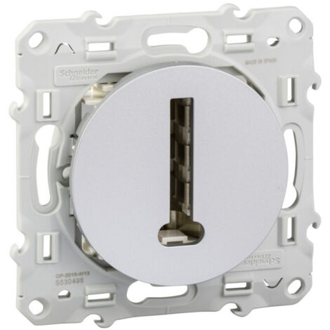 Schneider Electric T Odace prise murale gris aluminium