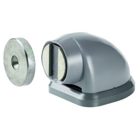 Arrêtoir de porte magnétique composite 20kg D22 gris – Fixation murale et au sol – Résistant aux impacts et à l'usure – Pour intérieur et extérieur – Arelec