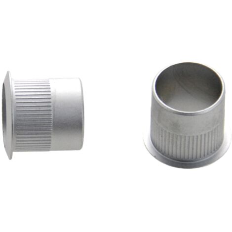 Entrée de batteuse diamètre 22mm hauteur 19mm finition nickelé mat - HERACLES - ENTREE-NKM (1/2)