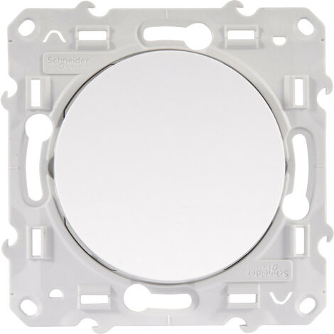 Bouton-poussoir ODACE 10 A à vis blanc - SCHNEIDER ELECTRIC - S526206