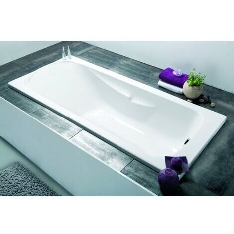 Baignoire acrylique rectangulaire FORIA 2 blanc 160x70cm - AQUARINE - 199226
