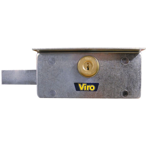 Sam Outillage – Serrure de portail métallique 190x80mm – Cylindre rond anti-perçage – Acier zingué pour sécurité renforcée – VIR4201