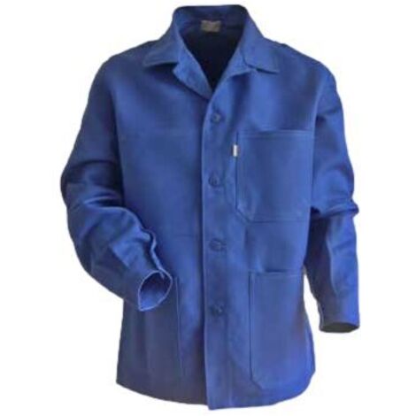 LMA – Veste de travail homme 100% coton taille 10 bleu bugatti – Fermeture à boutons robustes – Poches pratiques pour outils – Conçue pour professionnels