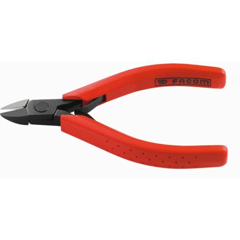 Facom – Pince coupante diagonale 425 – Longueur 13 mm – Coupe à ras – Becs allongés pour précision – Présentation brunie mate