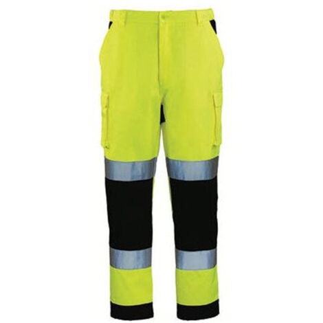 Coverguard – Pantalon de travail haute visibilité multipoches pour homme – Bandes rétro-réfléchissantes – Confort coton/polyester – Taille T2XL – 7PAJPXXL