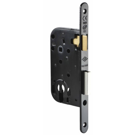 Serrure monopoint à larder Multibat 50 mm bout rond noire droite - JPM - 210000-22-1B (1/5)