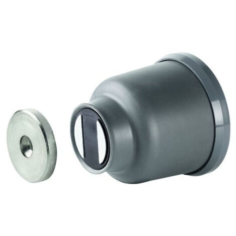 Arrêtoir de porte magnétique 30kg D22 gris – Fixation murale en polyamide – Résistant aux impacts – Pour intérieur et extérieur – Arelec