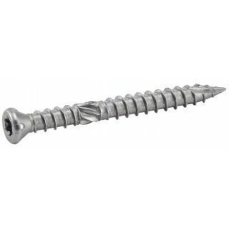Boîte de 100 vis terrasse à tête fraisée bombée Torx double filetage A4 5x70mm - ACTON - 643275X70 (1/5)