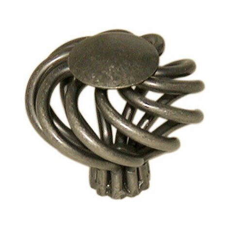 Bouton boule plat fer torsadé de diamètre 38mm laitonné vieilli - CADAP - 00372/2S