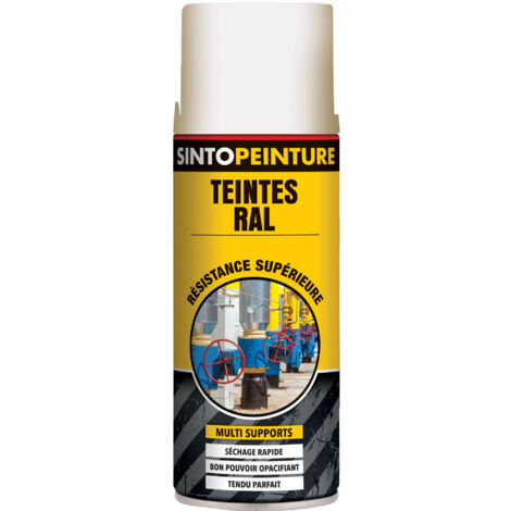 Sinto – Aérosol blanc mat RAL7016 400ml peinture de maintenance – Séchage rapide – Pour bois, métal, plastique, verre – 920385