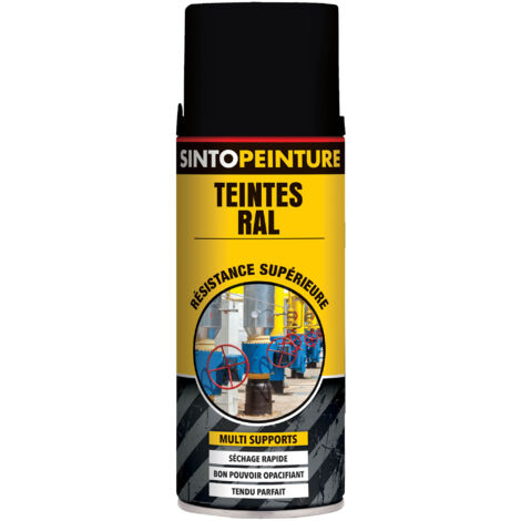 Aérosol noir billant RAL9005 400ml peinture de maintenance - SINTO - 920375