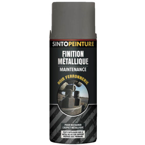 Aérosol noir ferronnerie finition métallique 400ml - SINTO - 920435