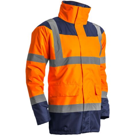 Coverguard – Parka matelassée haute visibilité orange/marine T XL – Imperméabilité 3000 mm – Norme EN ISO 20471 CLASS 3 – Empiècements antisalissures - 7KETOXL
