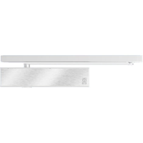 Ferme-porte TS 61 3-6 hauteur réglable par glissière argent avec plaque de montage - ECO SCHULTE - 5030064694 (1/2)