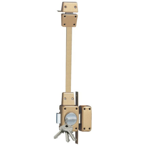 Verrou 2 points en applique Zenith 1520 à bouton cylindre 45mm – Acier embouti 20/10ème – Protection renforcée contre effraction – Is&Eacute