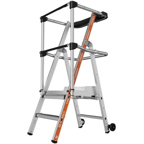 Tubesca Comabi – Escabeau PIRL 2 marches – Hauteur de travail 2,48 m – Charge maximale 150 kg – Aluminium léger et durable – Plateforme antidérapante (1/7)