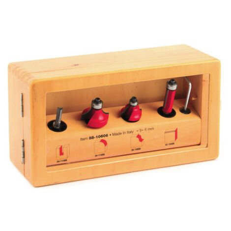 Coffret de 4 fraises défonceuses pour bois dur – Roulements 9,5mm et 12,7mm – Longueur 50mm – F03FR02255 – Freud