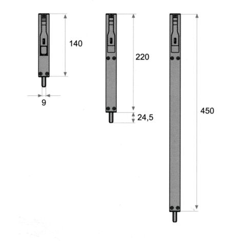 Fapim – Verrou de fenêtre aluminium en feuillure 140mm – Finition gris alu – Pour menuiserie métallique – Livré sans gâche - 3714G5