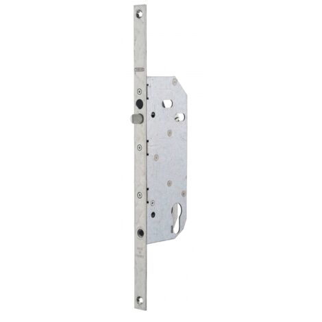 Serrure monopoint encastrée axe 50mm – Coffre en acier zingué 14,5mm – Réversible – Pour cylindre profilé européen – Ferco By Thirard