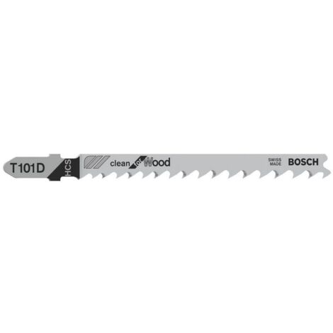 Lame de scie sauteuse T 101 D Clean for Wood Bosch, lot de 3 - 2608630558