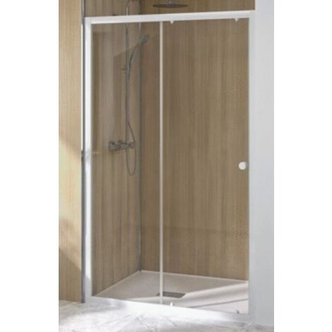 Kinedo – Porte coulissante SUPRA III C 140cm verre transparent – Hauteur 190cm – Épaisseur verre 5mm – Installation réversible – PA1542BTN (1/3)