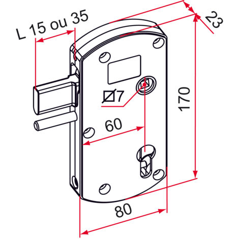 Serrure de portail battant Modulox à pêne levant 15mm blanc - TIRARD - GB591003
