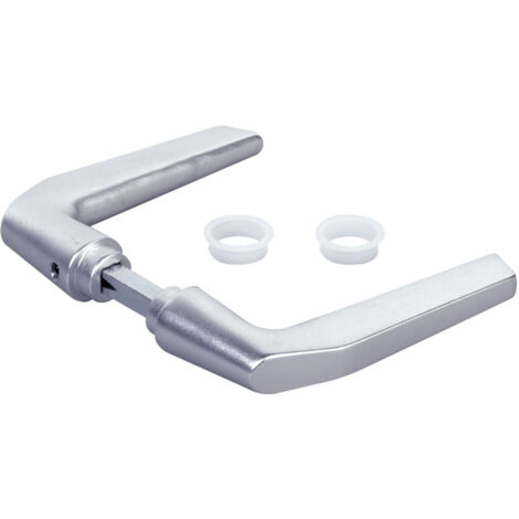 Locinox – Béquille double aluminium anodisé argent 120mm – Résistante aux rayures et à la corrosion – Pour portes intérieures et extérieures (1/4)