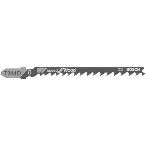 Lame de scie sauteuse T 244 D Speed for Wood Bosch, lot de 3 - 2608630879