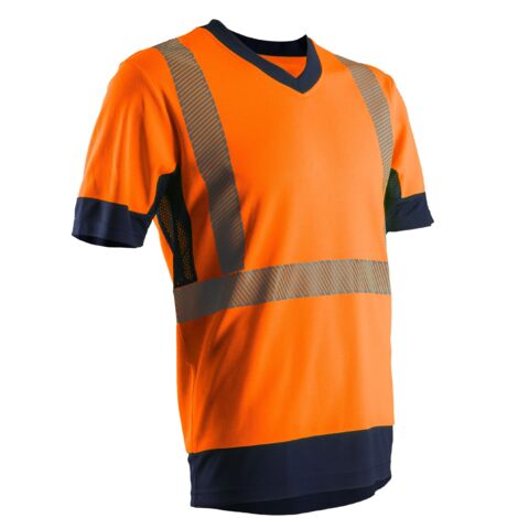 T shirt KOMO orange haute visibilité col V manches courtes taille M COVERGUARD 7KOMOM