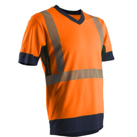 T shirt KOMO orange haute visibilité col V manches courtes taille L COVERGUARD 7KOMOL