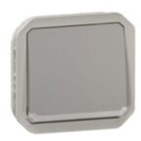 Va-et-vient témoin avec voyant étanche Plexo 10AX avec enjoliveur finition gris LEGRAND 069512L