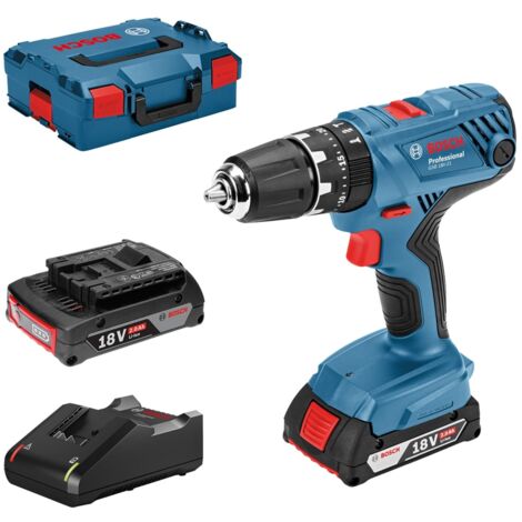 Perceuse-visseuse à percussion sans fil GSB 18V-21 Bosch avec 2 batteries 2,0 Ah + chargeur en L-BOXX (1/10)