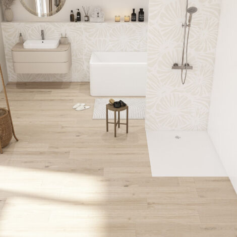 Receveur extra-plat 140X80 Kinesurf Nova Blanc anti dérapant - KINEDO RD1241AD (1/2)