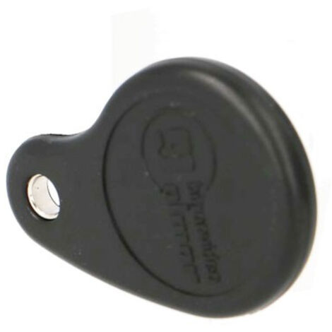 Badge de proximité Mifare noir – Clé étanche et incassable – Compatible avec systèmes PROXIMAN – Anneau porte-clé inox – Golmar
