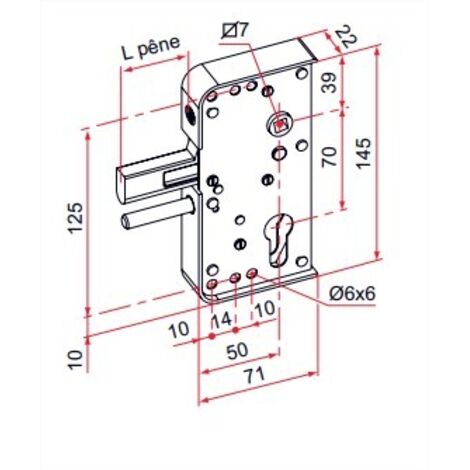 Serrure de portail en applique série GA 71X145 main gauche - TIRARD - WA592303