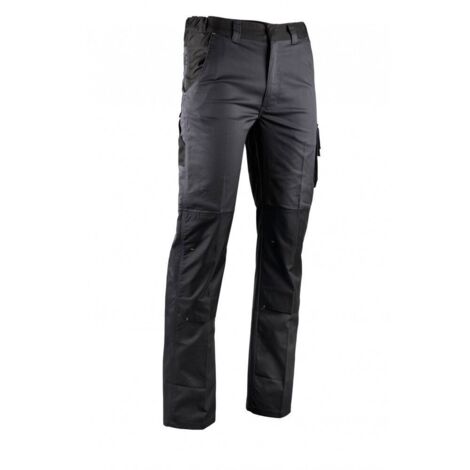 Pantalon Vulcain stretch avec poches genouillères gris sombre / noir T 56 - LMA - 1822