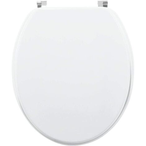 Wirquin – Abattant wc en MDF blanc en forme de U avec charnières inox – 21230004 (1/5)