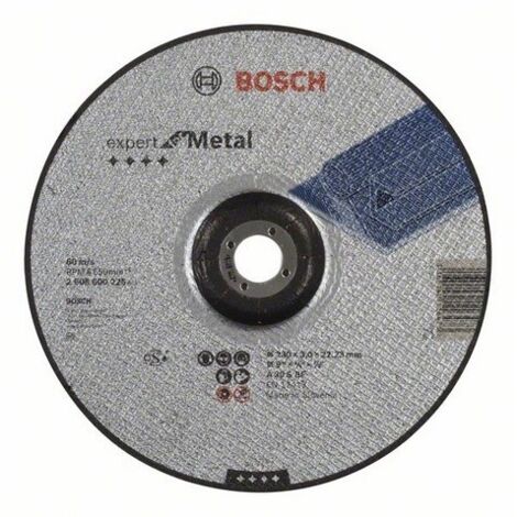 Bosch – Disque à tronçonner 230 mm pour métaux – Épaisseur 3 mm – Alésage 22-23 mm – Coupes nettes sans bavures – 2608600226