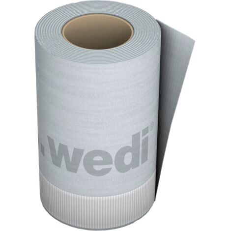 Wedi – Bande d'étanchéité baignoire 3,6m x 12cm – Tissu feutré en polypropylène enduit TPE – Adhésif pour joints rigides et élastiques