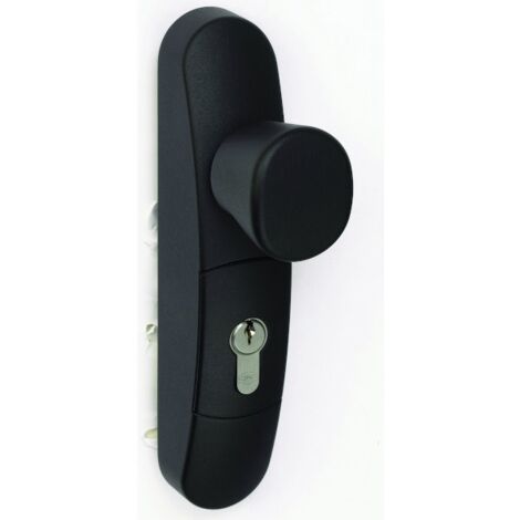 JPM – Poignée extérieure antipanique réversible – Ouverture par bouton fixe à condamnation – Compatible avec fermetures Crossbar 89 et Pushbar 90+